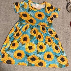 Sunflower Delight Kids Casual Dress